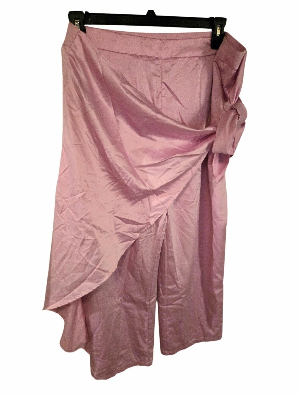 Kate & Mallory Pink Satin Wide Leg Wrap Pants.  Sz 1x. 2 Avail. New